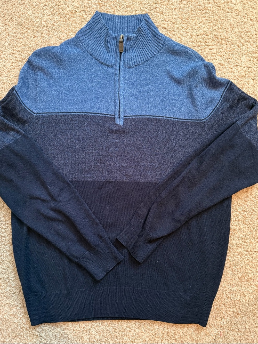 Dockers Men's Two-Tone Blue Half-Zip Sweater